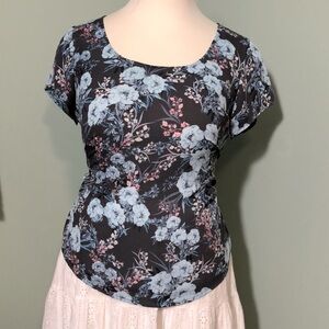 Torrid Blue Floral Shirt Size 1